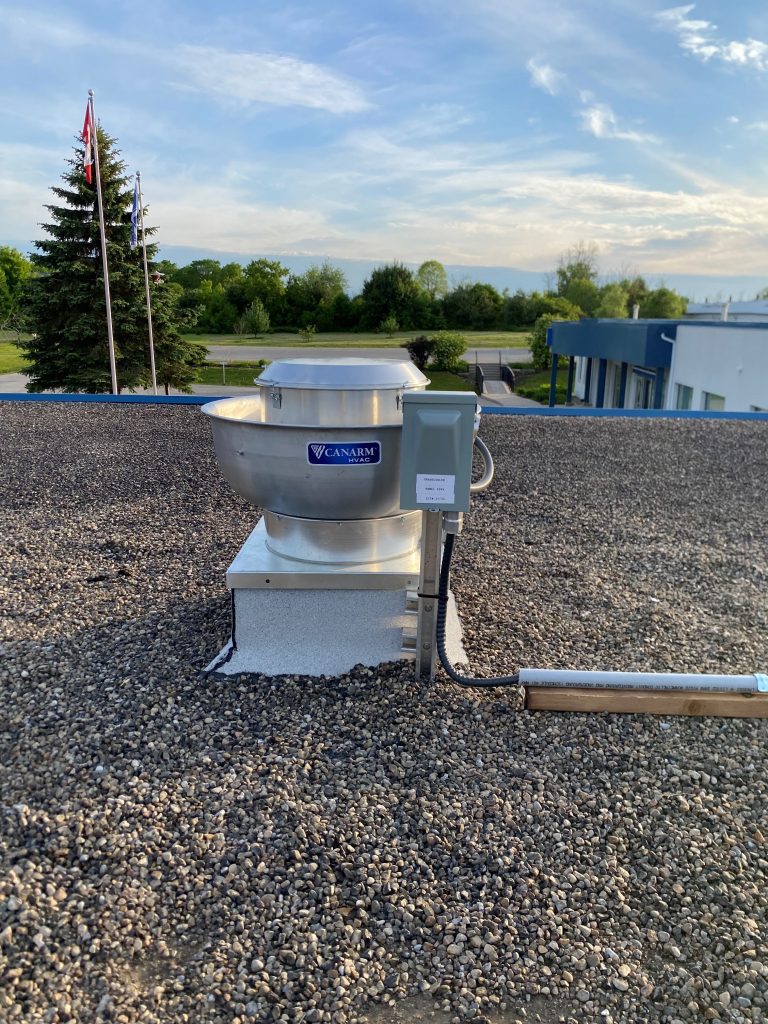 air vent installation on a flat roof